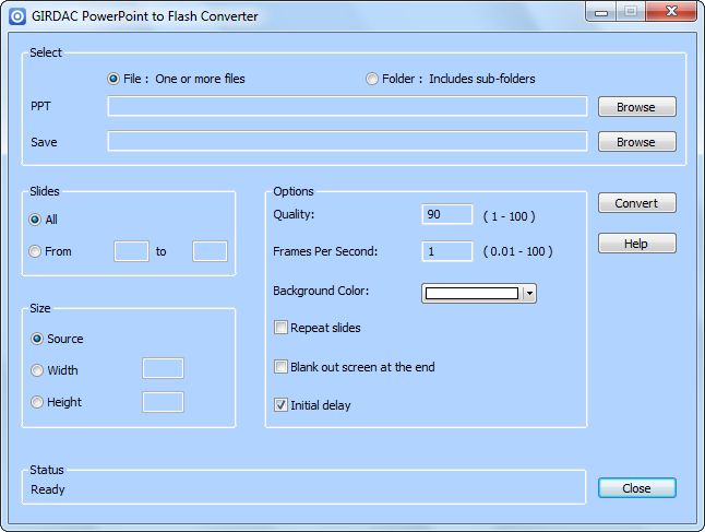 PowerPoint to Flash Converter in English