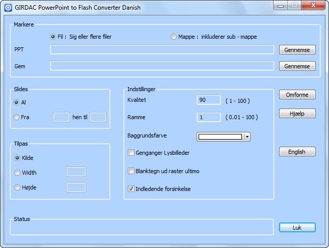 PowerPoint to Flash Converter in Danish