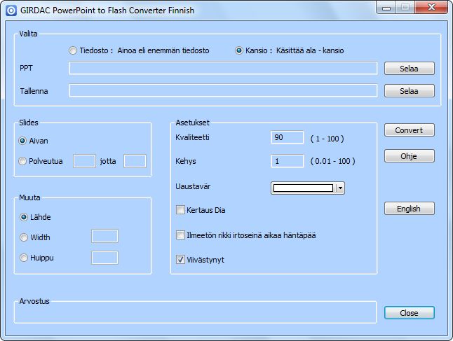 PowerPoint to Flash Converter in Finnish