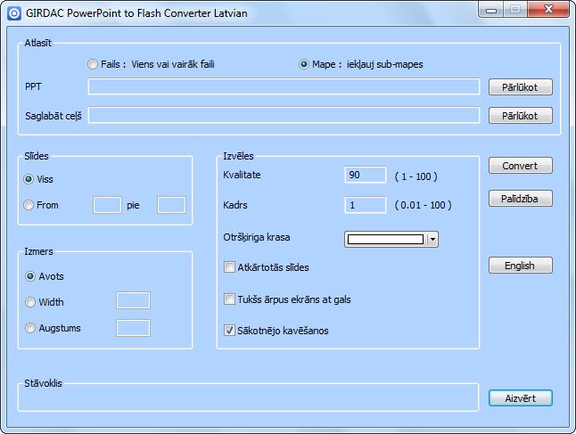 PowerPoint to Flash Converter in Latvian