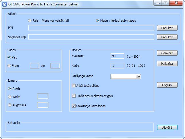 PowerPoint to Flash Converter in Latvian