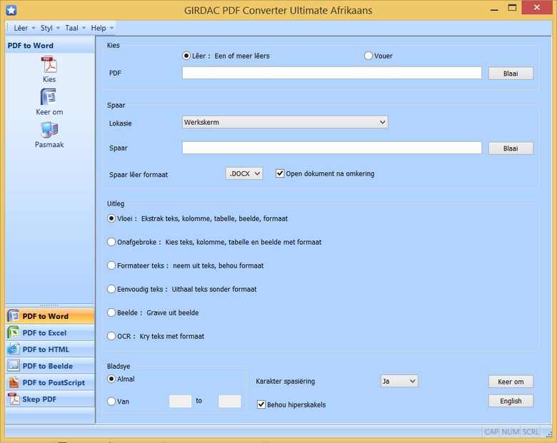 PDF Converter in Afrikaans