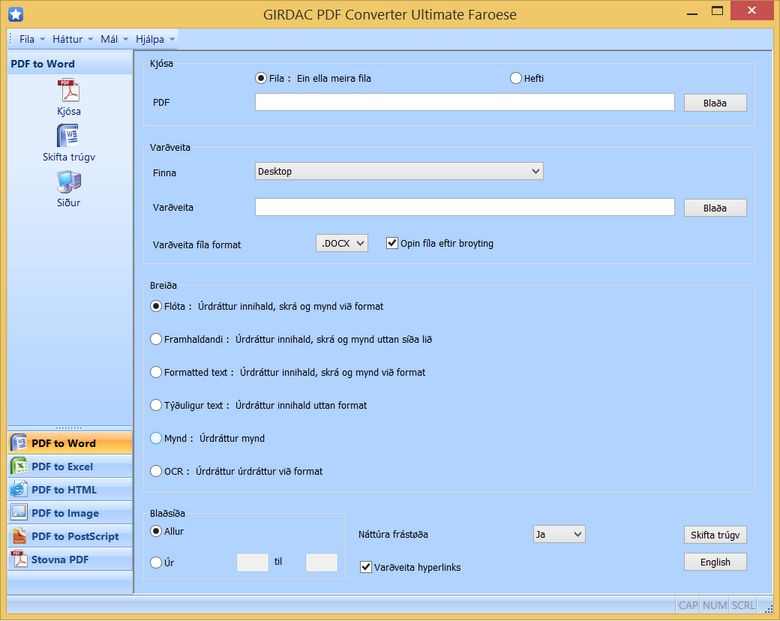 PDF Converter in Faroese