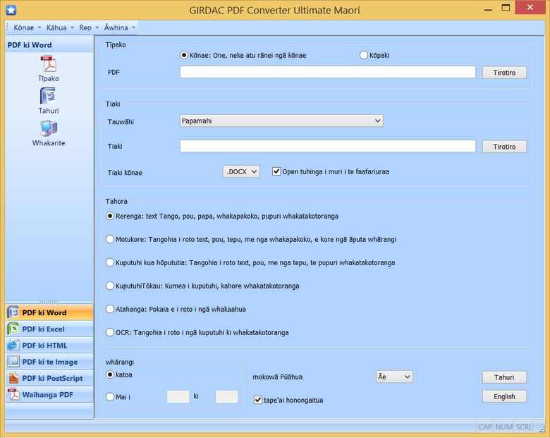 PDF Converter in Maori