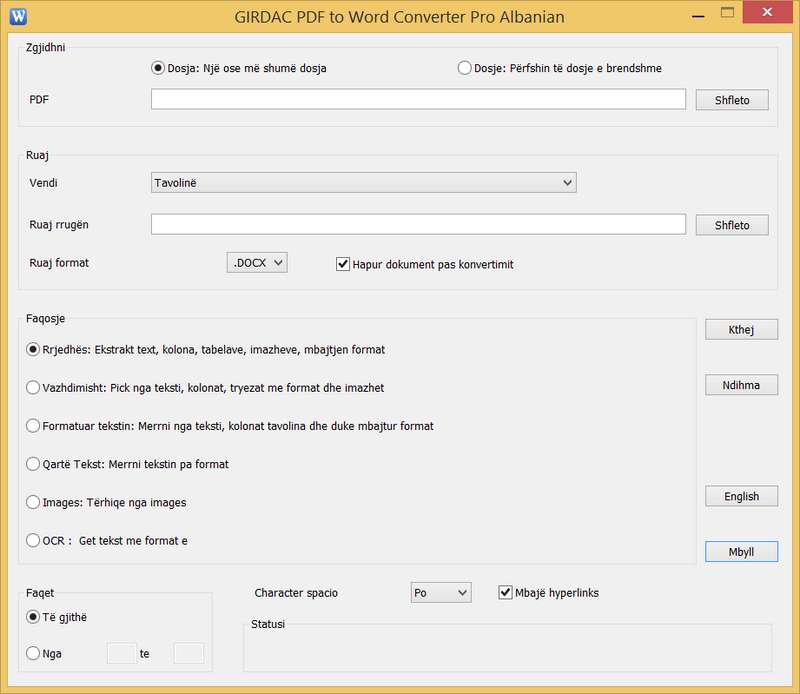PDF to Word Converter Pro in Albanian