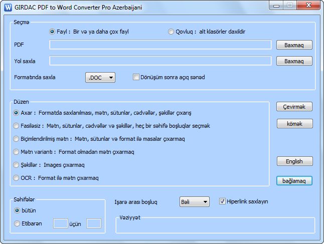 PDF to Word Converter Pro in Azerbaijani