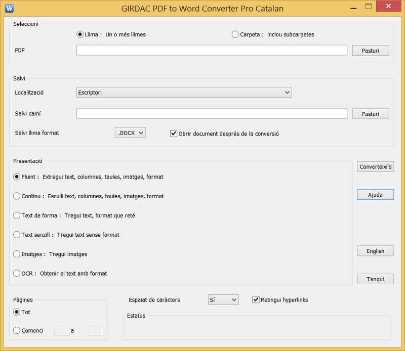 PDF to Word Converter Pro in Catalan