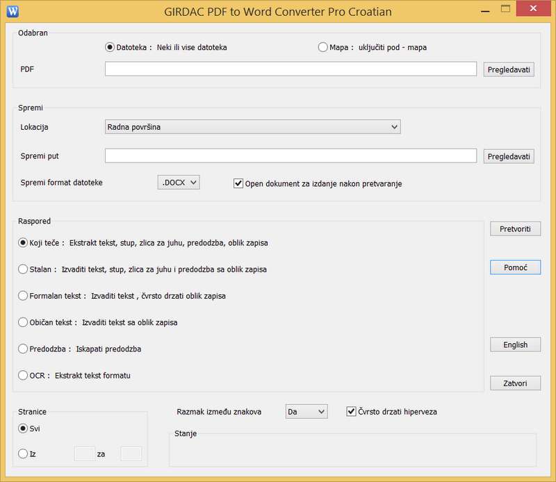 PDF to Word Converter Pro in Croatian