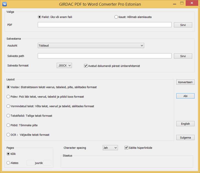 PDF to Word Converter Pro in Estonian