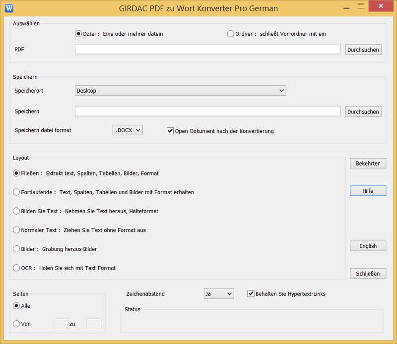 PDF to Word Converter Pro in German