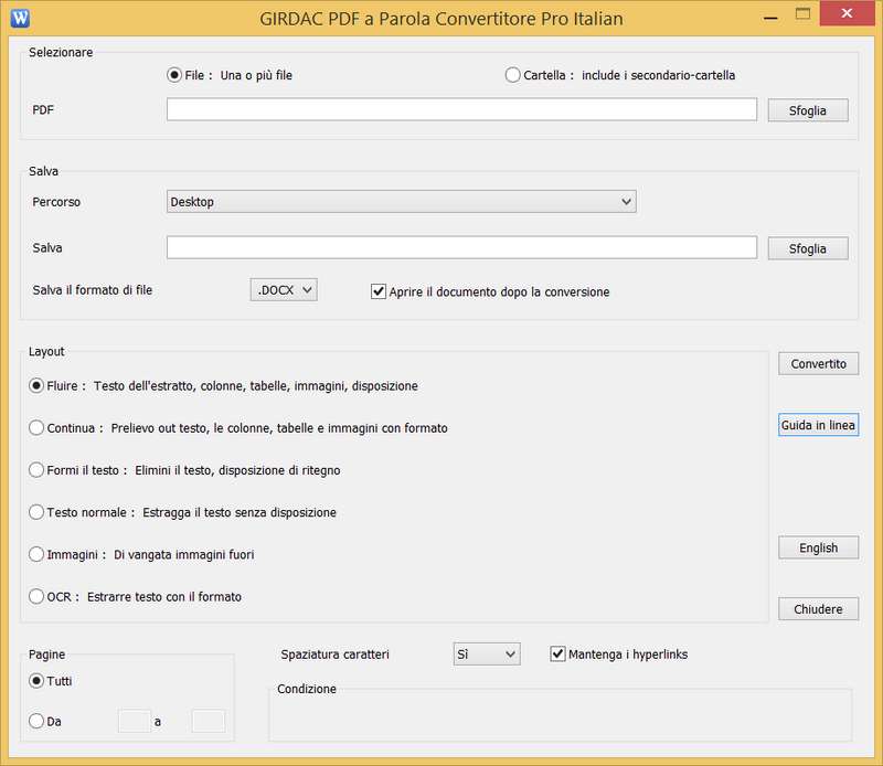 PDF to Word Converter Pro in Italian