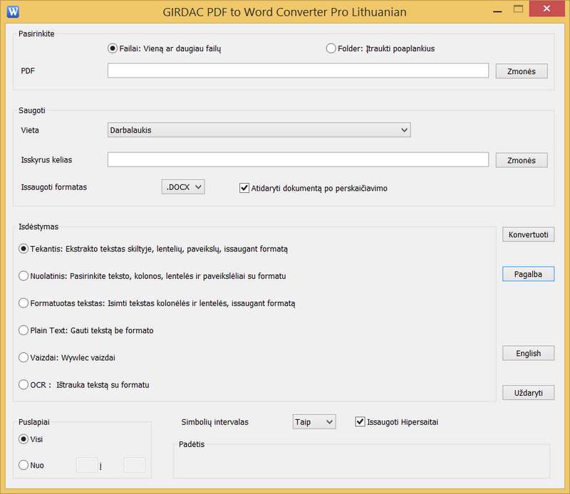 PDF to Word Converter Pro in Lithuanian