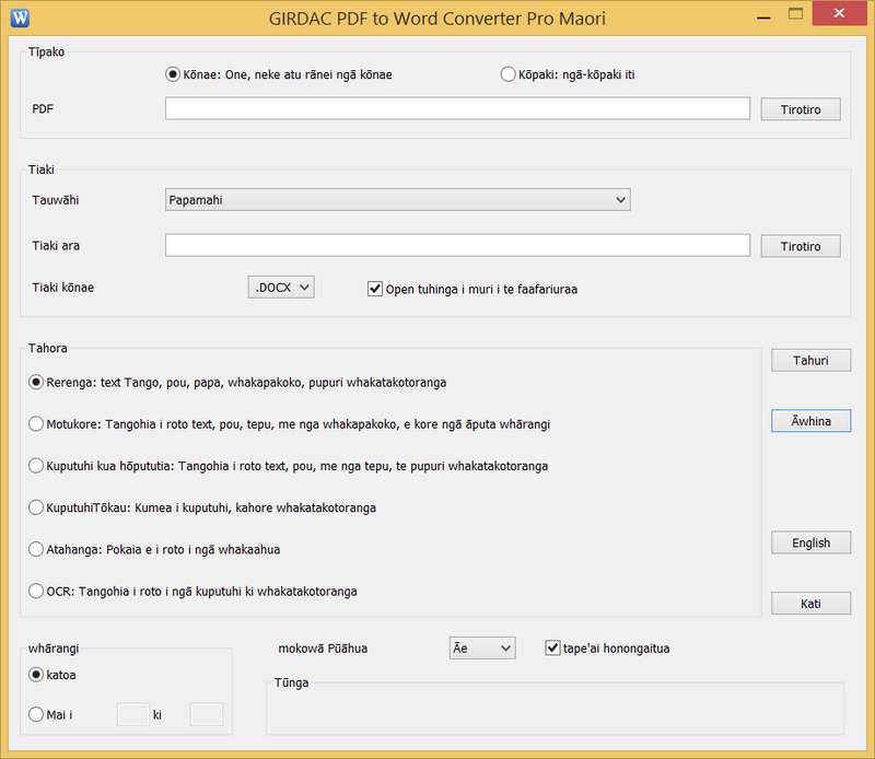 PDF to Word Converter Pro in Maori