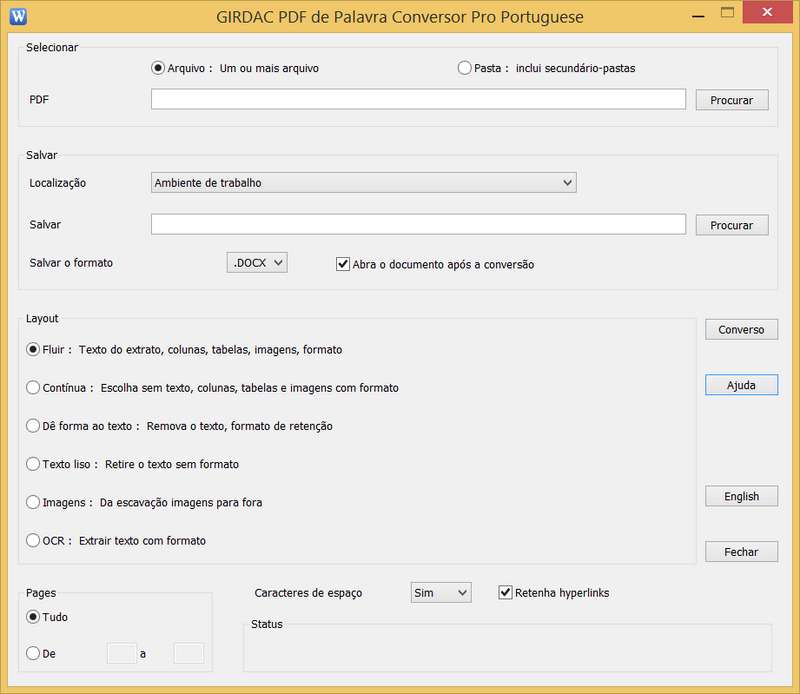 PDF to Word Converter Pro in Portuguese