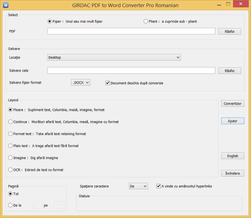 PDF to Word Converter Pro in Romanian