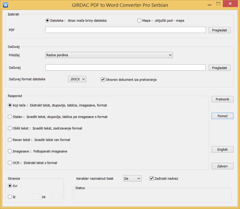 PDF to Word Converter Pro in Serbian
