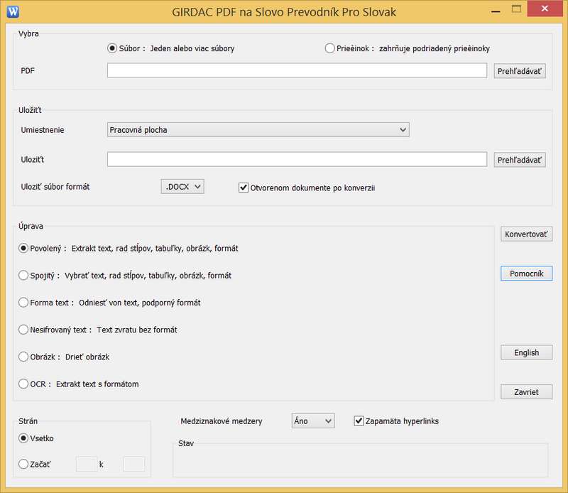 PDF to Word Converter Pro in Slovak
