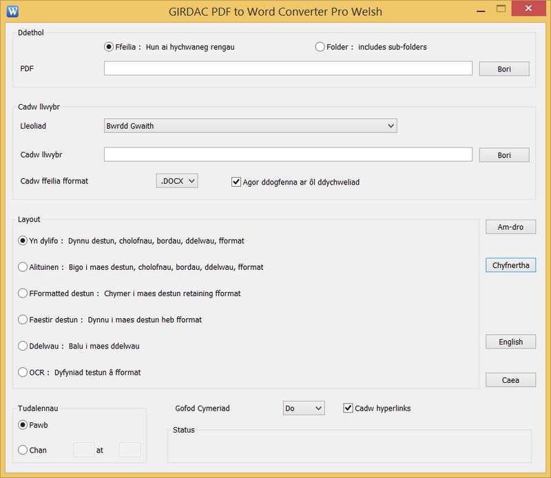 PDF to Word Converter Pro in Welsh
