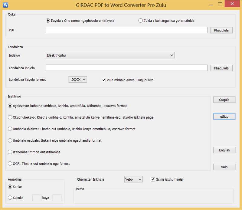 PDF to Word Converter Pro in isiZulu