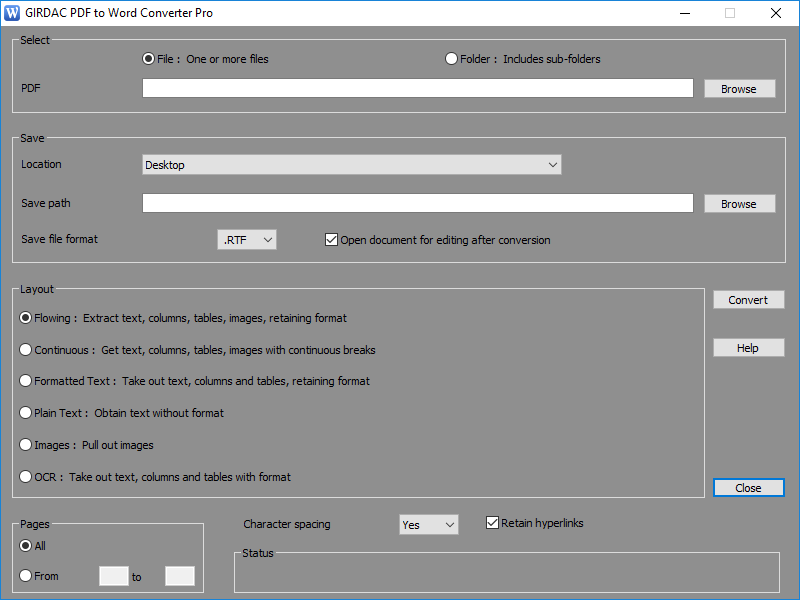PDF to Word Converter Pro in Windows-10-Black style